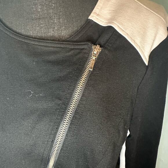 INC Asymmetrical Moto Jacket Black & White Color Block - Picture 2 of 7